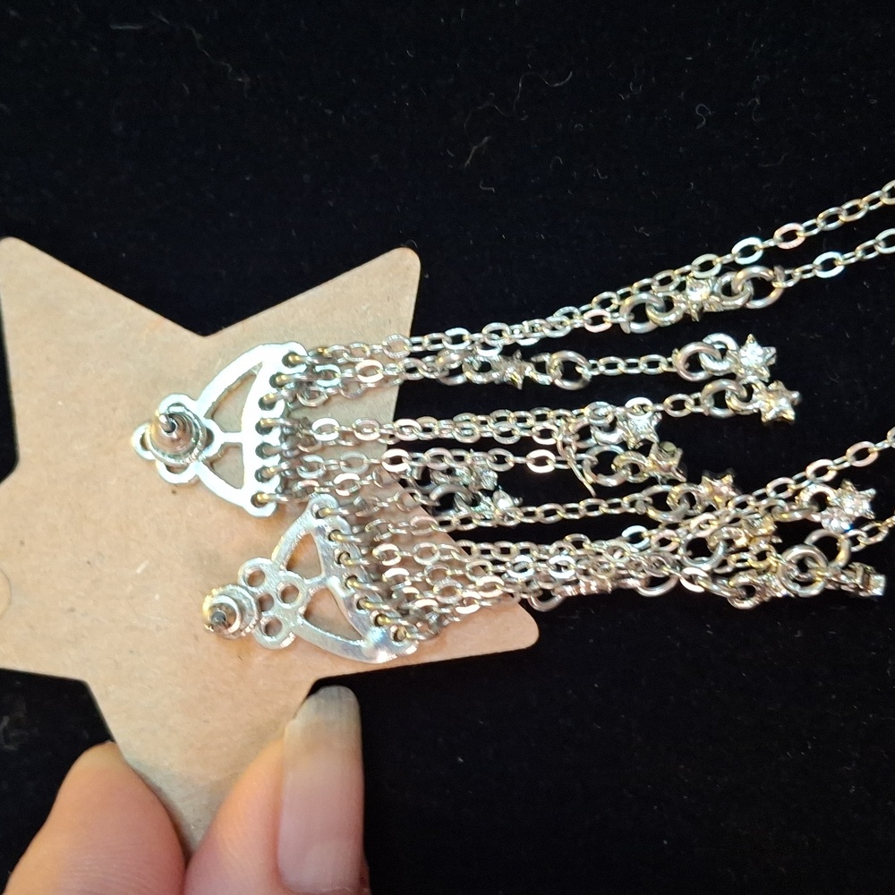 🤑 3/$20 Silver Star Dangle Earrings - Picture 4 of 4